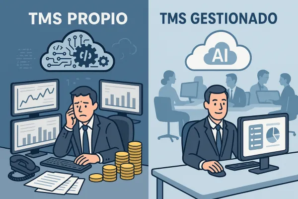 TMS Propio vs Gestionado 2026: Análisis Estratégico de Costes Reales y ROI para Cargadores Hispanos que Necesitan Decidir Entre Implementación Interna o Outsourcing Logístico Antes del Boom de IA